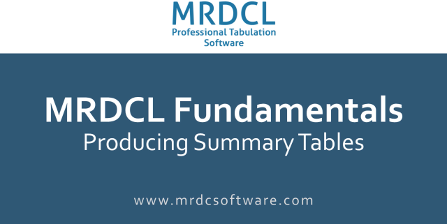 Producing summary tables